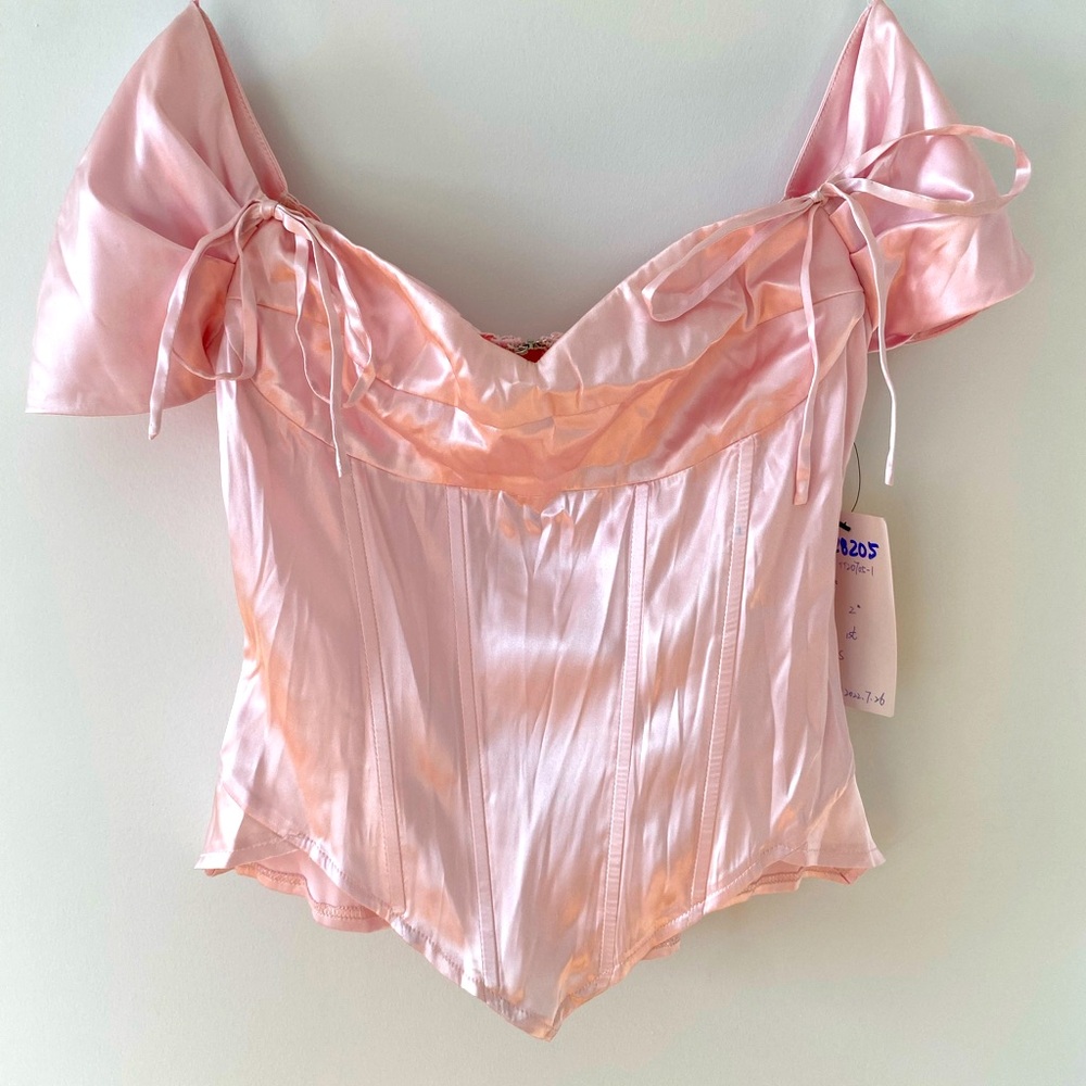 Pink Satin Corset Style Top in Size Small Mean Girls Sabrina Carpenter Style